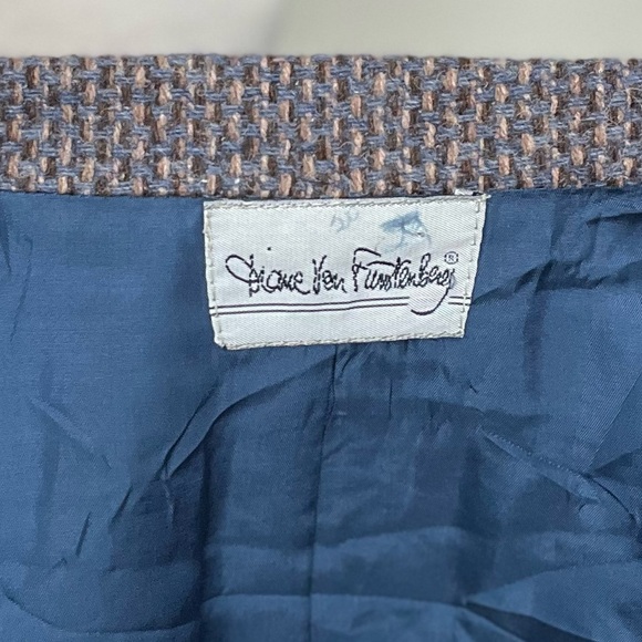 DIANE V. FÜRSTENBERG Vintage Tweed Raglan Sleeve Silk & Wool Blazer – L - Picture 7 of 7